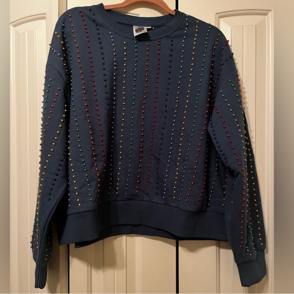 QUEEN OF SPARKLES Multicolor Studded Sweatshirt